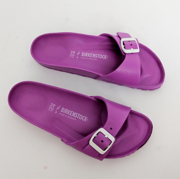 purple plastic birkenstocks